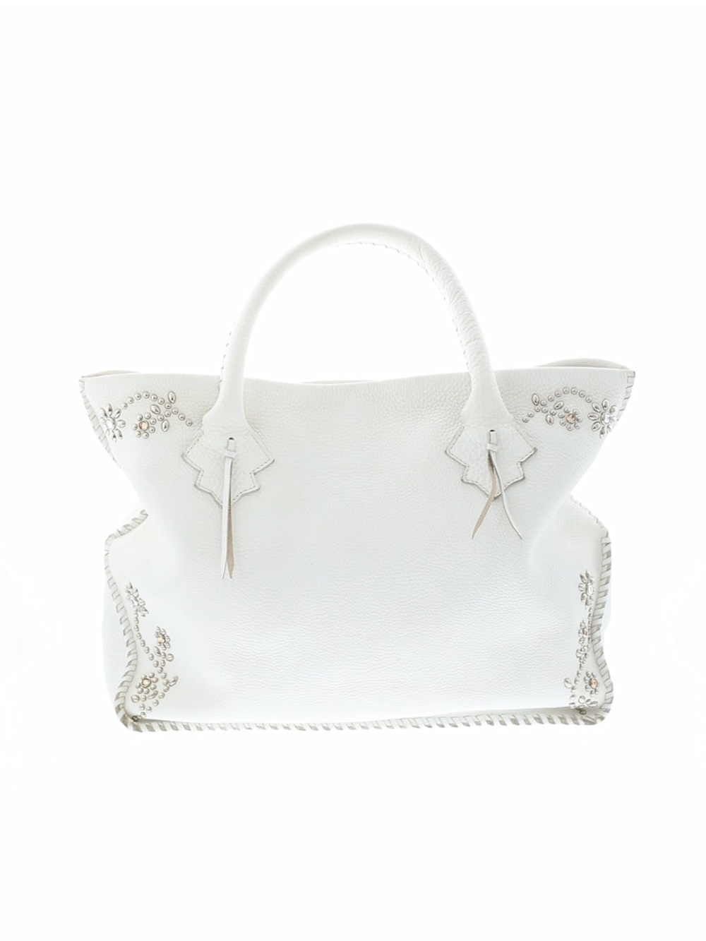 TYLIE MALIBU White Studded Leather Tote Bag
